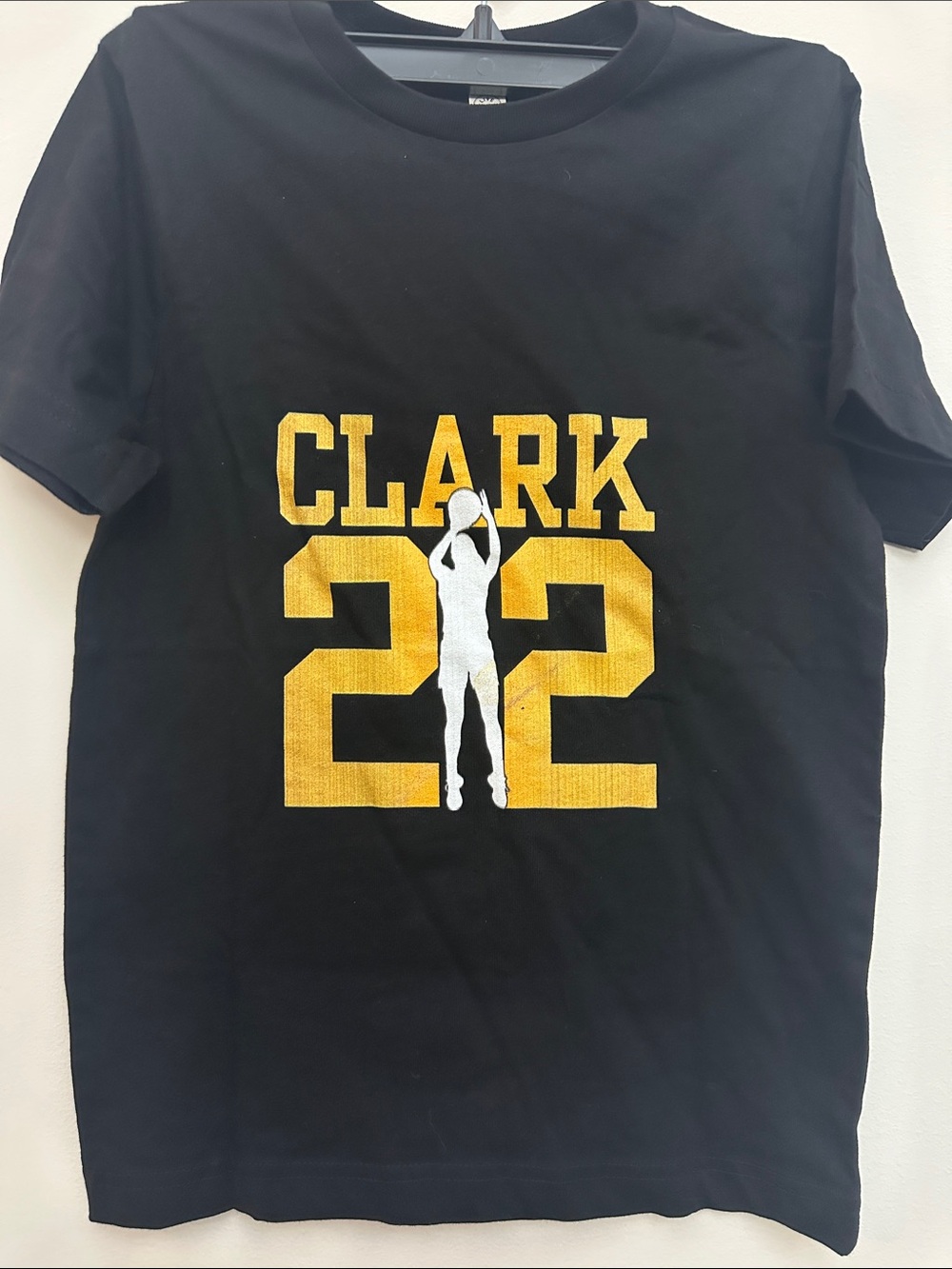 Kids Black 'Clark 22' Graphic Tee with Gold Accents